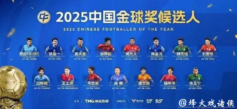 2025中国金球奖各奖项前三名揭晓 U23国足两大新星入围 2025中国金球奖各奖项前三名揭晓 U23国足两大新星入围